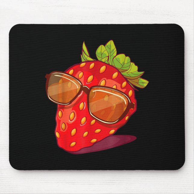 Cute Strawberry Fruit Lover Aesthetic Summer Gift  Mouse Mat (Front)