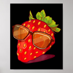 Cute Strawberry Fruit Lover Aesthetic Summer Gift Poster