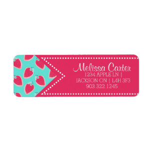 Cute Strawberry Fruit Pattern Name & Address