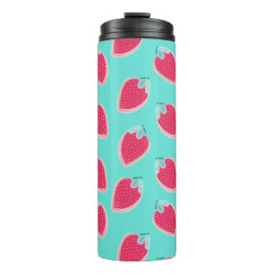Cute Strawberry Fruit Pattern Thermal Tumbler