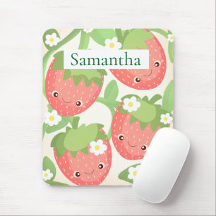 Cute Strawberry Garden Mouse Mat