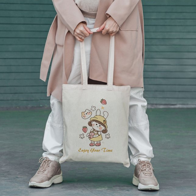 Cute strawberry girl Tote Bag (Cute strawberry girl Tote Bag
)