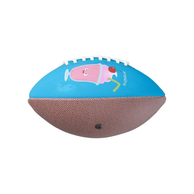Cute strawberry ice cream sundae cartoon american football (Rotated 270)