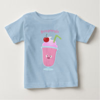 Cute strawberry ice cream sundae cartoon