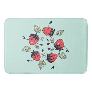 Cute Strawberry Kawaii Fruit Bath Mat
