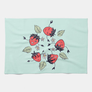 Cute Strawberry Kawaii Fruit Tea Towel