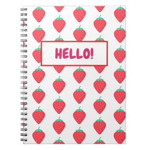 Cute Strawberry Kawaii Lover Aesthetic Pattern Notebook