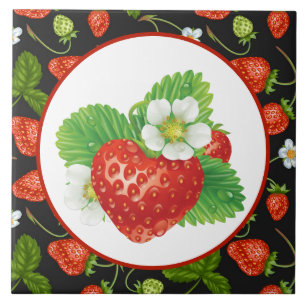 cute strawberry kitchen decor tile
