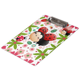 Cute Strawberry Ladybug Clipboard