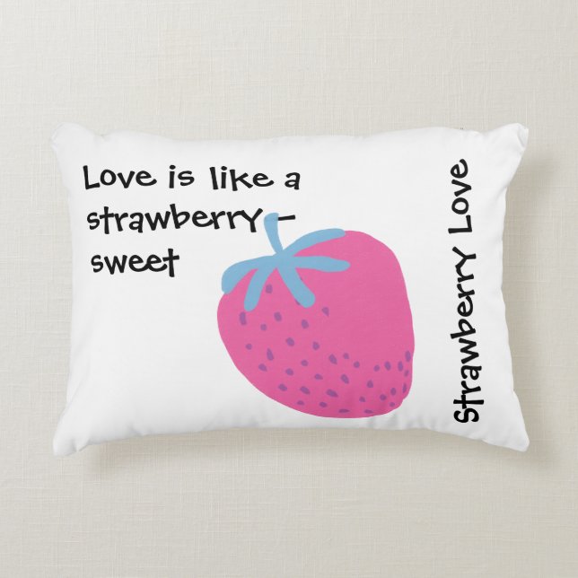 Cute Strawberry Love – Valentine’s Day  Decorative Cushion (Front)