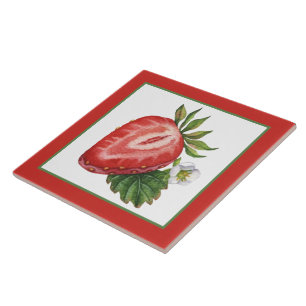 Cute strawberry lovers kitchen tile