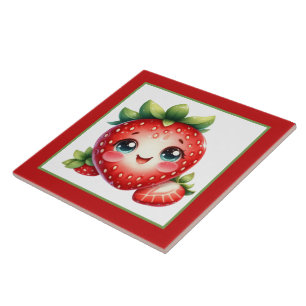 Cute strawberry lovers kitchen tile