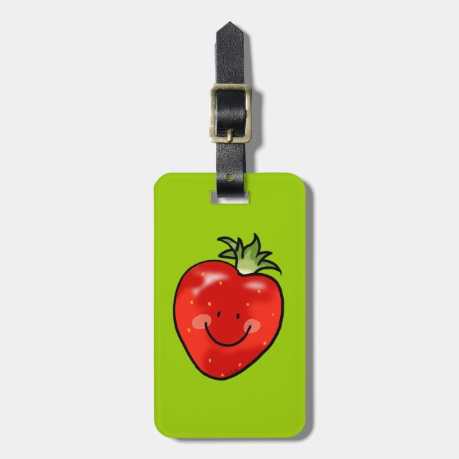 Cute strawberry luggage tag (Front Vertical)