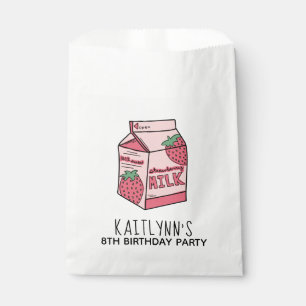 Cute Strawberry Milk Birthday Party Favour Bags