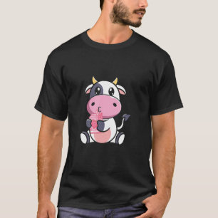 Cute Strawberry Milk Cow Funny Farm Animal Lover T-Shirt