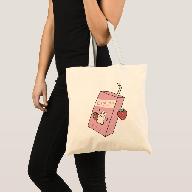 Cute strawberry milk tote bag (Front (Product))