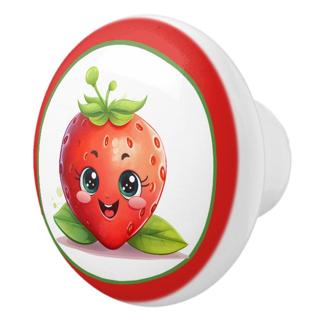 Cute strawberry mouse kitchen  ceramic knob (Right)