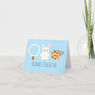 Cute Strawberry Necklace, Bunny And Ring Card