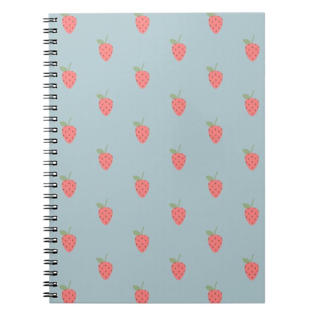 Cute Strawberry Pattern Aesthetic | Kawaii  Notebook (Front)