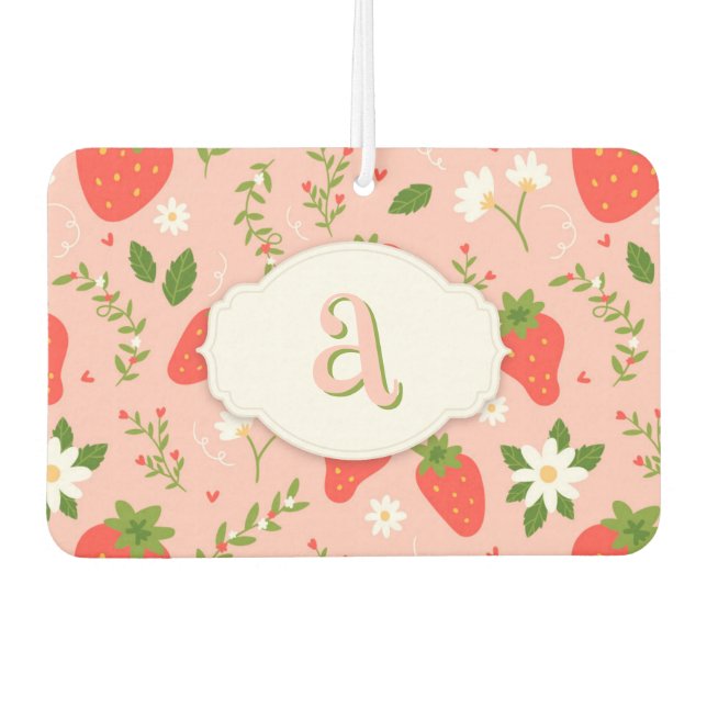 Cute Strawberry Pattern Air Freshener (Front)