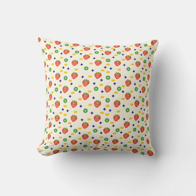 Cute Strawberry Pattern Cushion (Front)