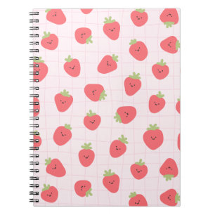 Cute Strawberry Pattern – Kawaii Strawberry Notebook