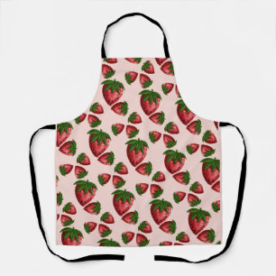 Cute Strawberry Pattern Kitchen Apron