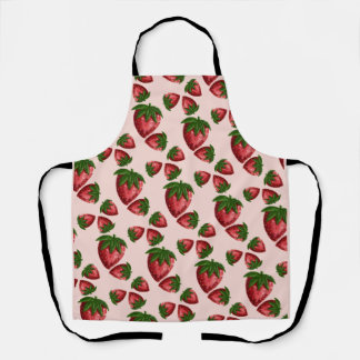 Cute Strawberry Pattern Kitchen Apron