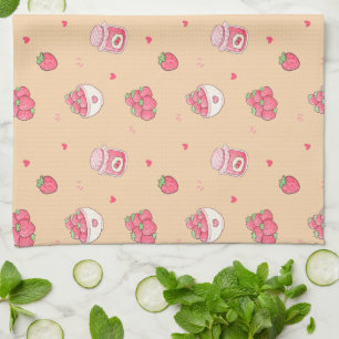 Cute Strawberry Pattern Kitchen Towel