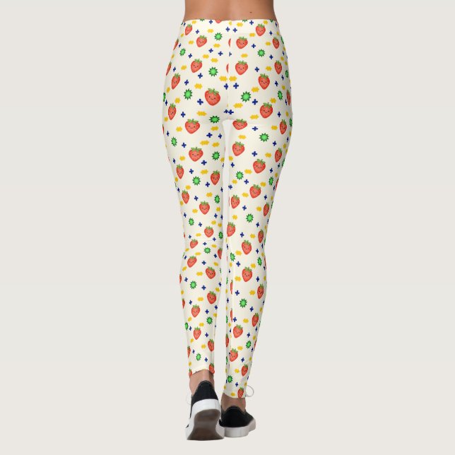 Cute Strawberry Pattern Leggings (Back)