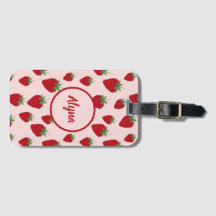 Cute Strawberry Pattern Luggage Tag