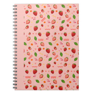 Cute Strawberry Pattern Notebook