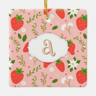 Cute Strawberry Pattern  Ornament