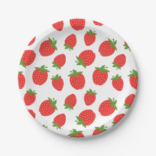 Cute Strawberry Pattern Paper Plate