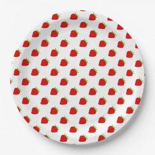 Cute Strawberry Pattern Paper Plate