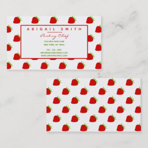 Cute Strawberry Pattern Personalised Business Card
