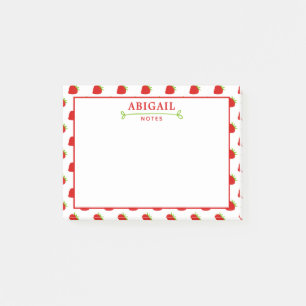 Cute Strawberry Pattern Personalised Post-it Notes