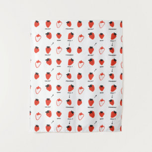 Cute Strawberry Pattern Tapestry Room Decor