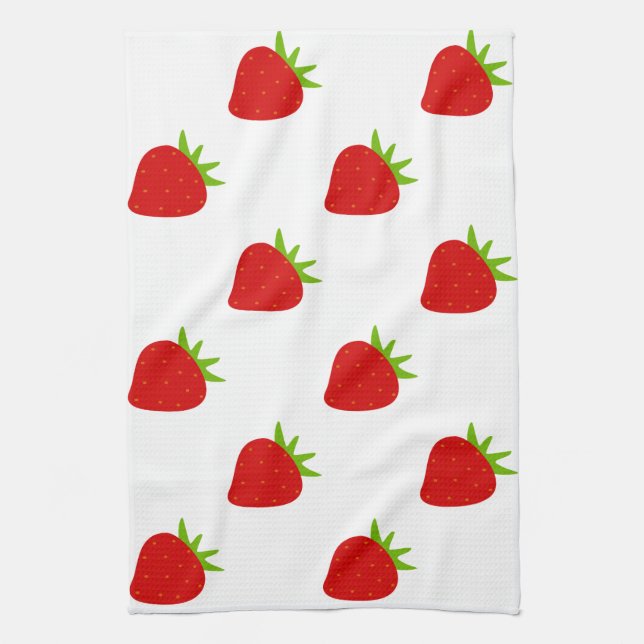Cute Strawberry Pattern Tea Towel (Vertical)