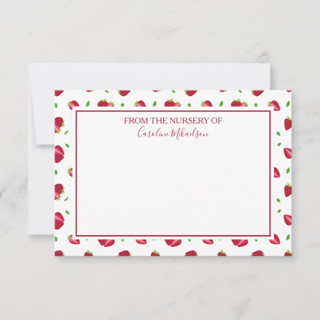 Cute Strawberry Pattern Thank You Card (Front)