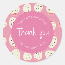 Cute Strawberry Pattern "Thank You" Packaging