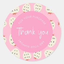 Cute Strawberry Pattern "Thank You" Packaging