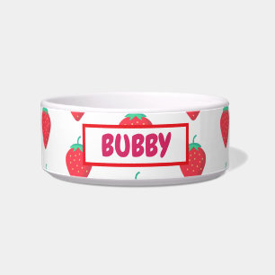 Cute Strawberry Pet Lover Aesthetic Pattern Bowl