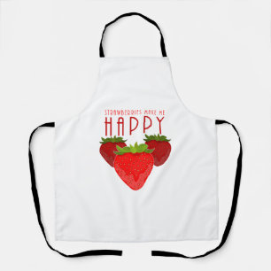Cute Strawberry Quote Design Kawaii Fruit Apron