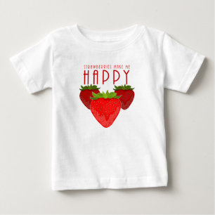 Cute Strawberry Quote Design Kawaii Fruit Baby T-Shirt