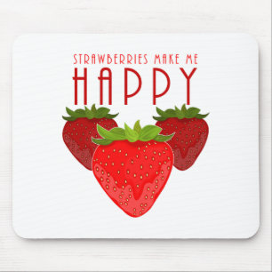 Cute Strawberry Quote Design Kawaii Fruit Mouse Mat