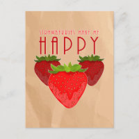 Cute Strawberry Quote Design | Kawaii Fruit Rustic
