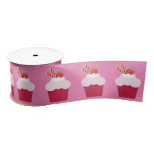 Cute Strawberry Shortcakes Pattern Satin Ribbon