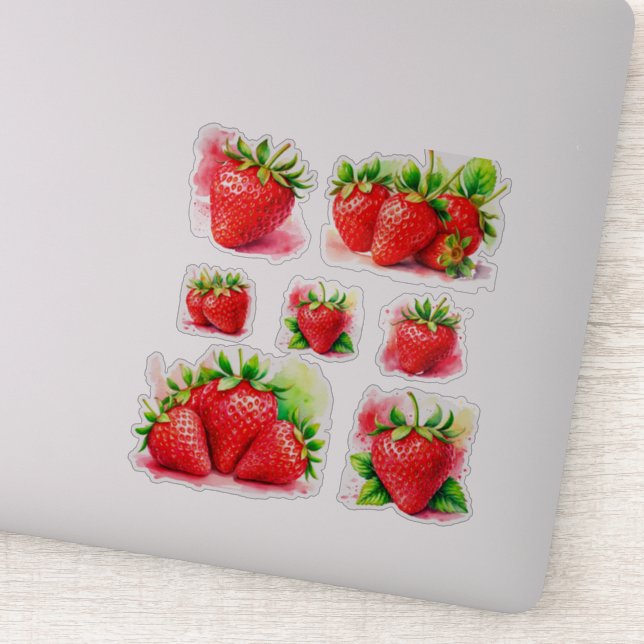 Cute Strawberry Stickers – Sweet and Juicy Fruit  (Detail)
