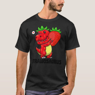 Cute Strawberry Summer Fruit Lover Dinosaur T Rex T-Shirt